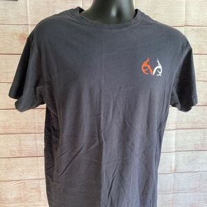 Realtree Black Tee Shirt Camo Logo Men's Medium Cotton